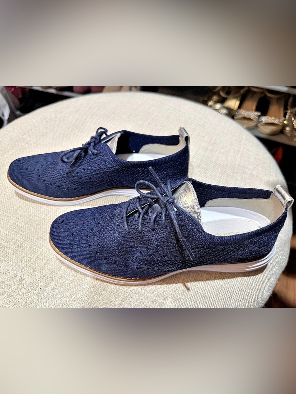 Cole Haan OriginalGrand Stitchlite Wingtip Oxford Sneakers Navy Blue US 6